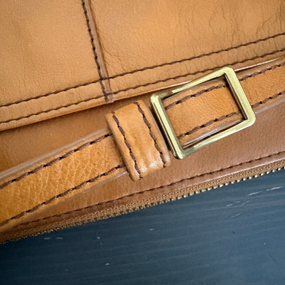 Margot New York Crossbody Molly Small Cognac Leather Minimalist Boho Bag - Picture 7 of 13